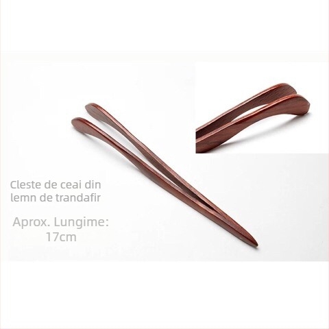 Clema pentru ceai din cupru pur, cu lemn de abanos, clip pentru ceremonia Kung Fu a ceaiului, pensete din oțel inoxidabil — accesorii pentru setul de ceai casnic