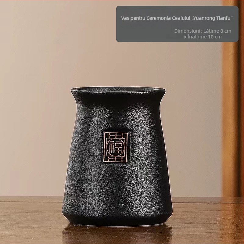Set ceremonial de ceai din lemn de santal negru, șase piese: ac de ceai, clește pentru ceai, lingură de ceai, ceașcă, furculiță pentru ceai, perie, accesorii pentru ceai și instrument de deschidere Pu’er