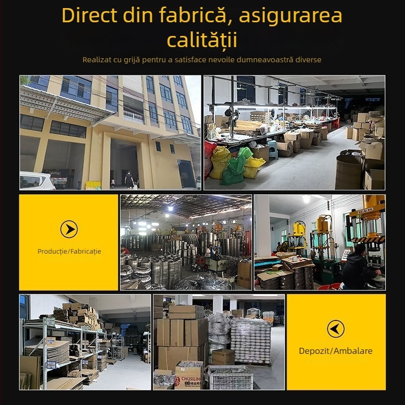 Farfurie rotundă din oțel inoxidabil, profil adâncit și gros, finisaj electroplacat, stil occidental, pentru uz casnic