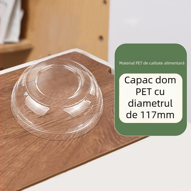 Boluri de desert din plastic, de unică folosință, cu capac, cu bile de taro și salată de fructe