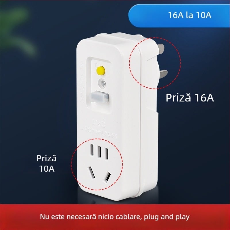 Întrerupător cu protecție la scurgeri, 10A-16A, pentru aparate electrocasnice de înaltă putere (aer condiționat și boiler electric)