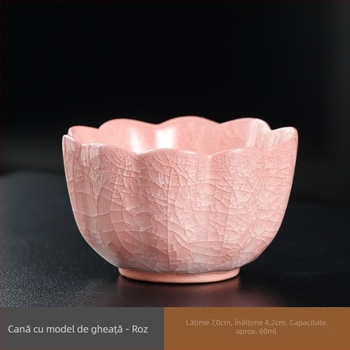 Ceașcă Gongfu din porțelan, set ceramic pentru ceai, ceașcă personală pentru uz casnic Ice Flower