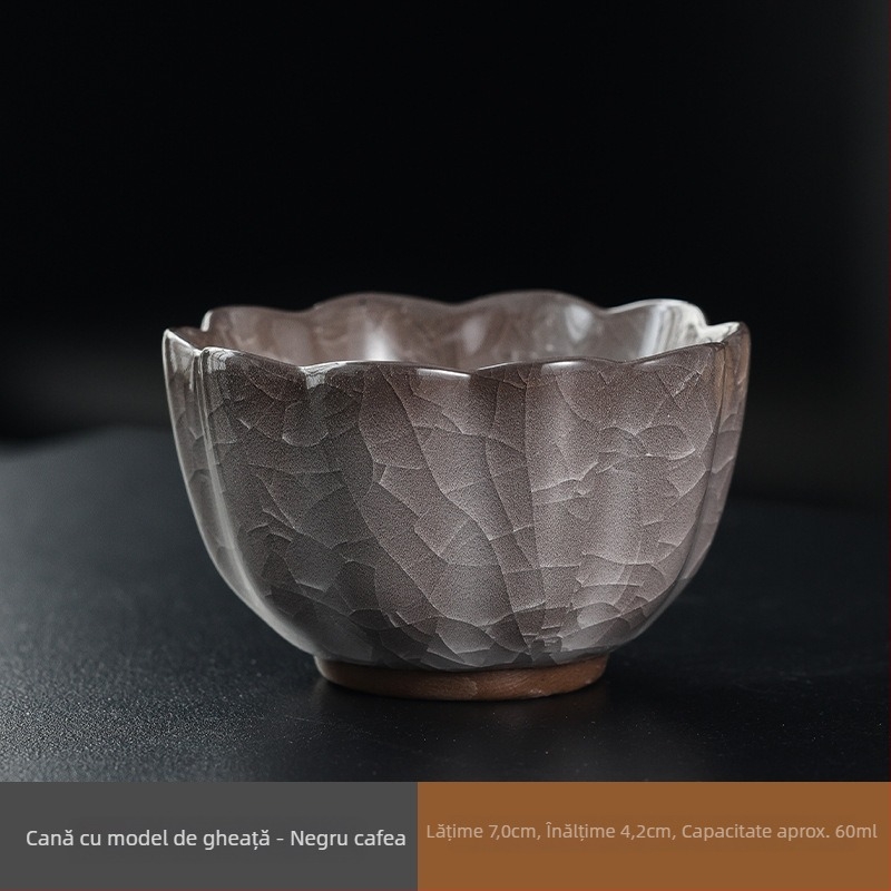 Ceașcă Gongfu din porțelan, set ceramic pentru ceai, ceașcă personală pentru uz casnic Ice Flower