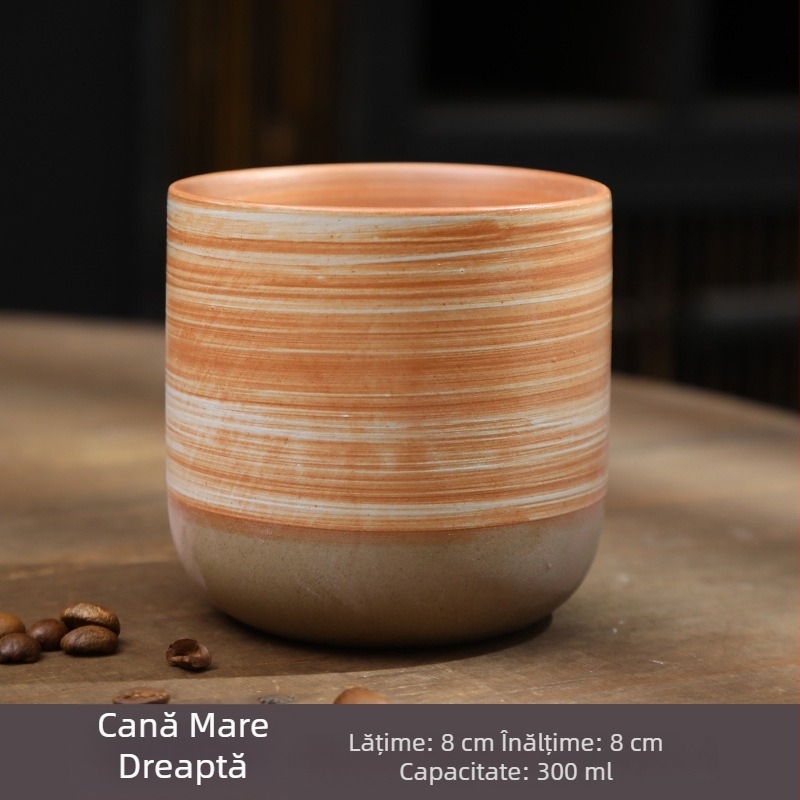 Leaf ceașă ceramică pentru ceai, stil antic – ceramică brută, set Gongfu ceai, ceașă vintage pentru degustare ceai, realizată manual