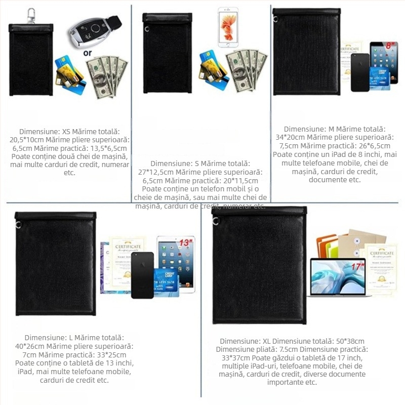 Geantă pentru documente cu protecție RFID, din fibră de sticlă, stil minimalist de afaceri, impermeabilă și rezistentă la foc