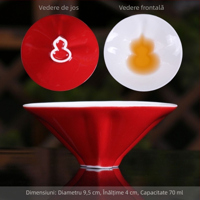 Ceașcă de ceai din porțelan Fulu, ceașcă pentru degustare individuală, set personal de ceai, ceașcă creativă în formă de dovleac