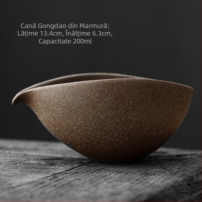 Set Kung Fu de ceai cu ceașcă Gongdao din ceramică glazurată antic, separator de ceai lucrat manual și ceașcă în stil cioc de pasăre, inspirat de design japonez