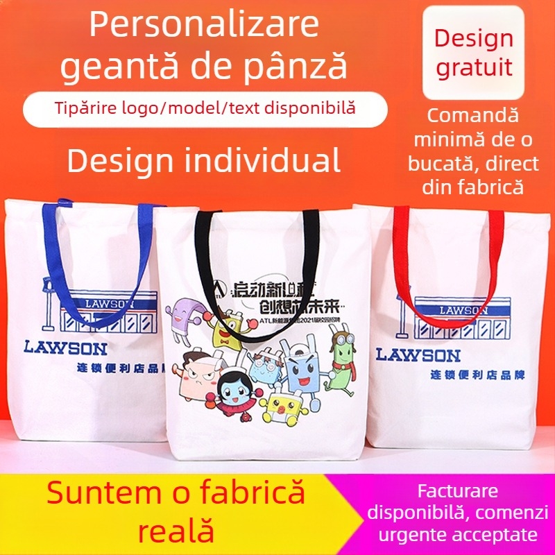 Geantă din pânză personalizabilă cu logo – geantă de cumpărături ecologică
