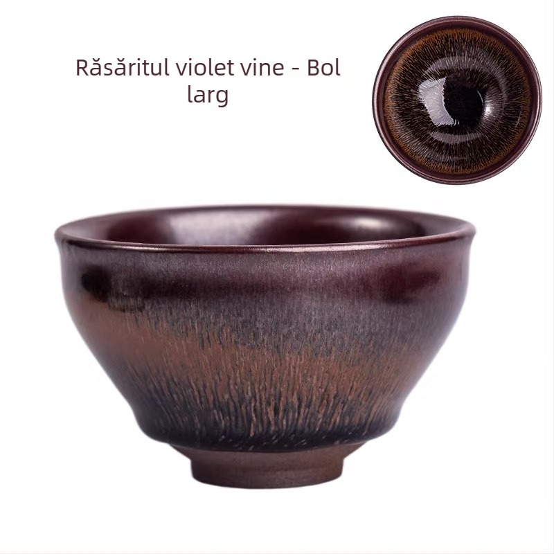 Ceașcă de ceai cu păr de iepure, ceramică cu corp din fier, stil retro, pentru uz casnic