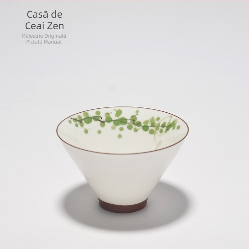 Ceașcă de ceai ceramică pictată manual, cu motiv lotus, set de ceai Kung Fu