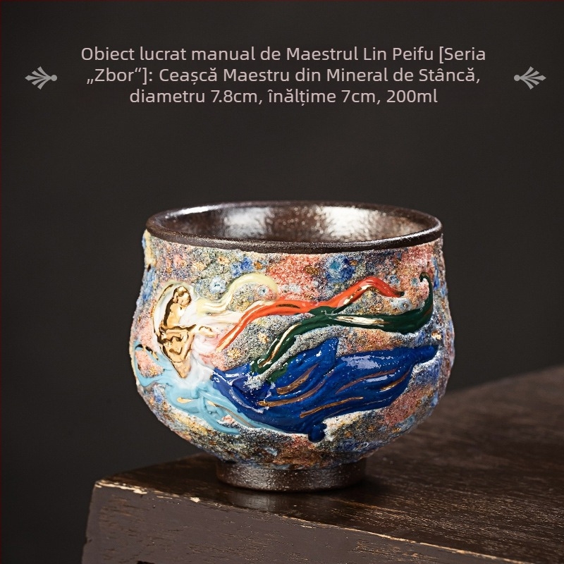 Ceașcă de ceai din ceramică arsă la cuptor cu lemn, pentru utilizare personală, cadou creativ pentru ceai