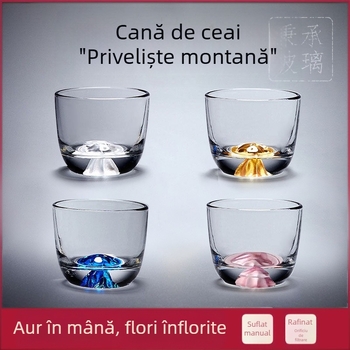 Ceașcă de ceai din sticlă Gongfu pentru ceremonia de ceai, cu design montan, de înaltă calitate, anti-arzire și rezistentă la cădere