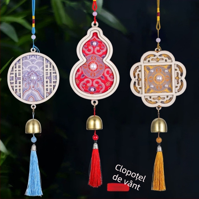 Brocart Song handmade DIY clopot de vânt cu perle – decor suspendat în stil chinezesc nou pentru activități în familie și teambuilding