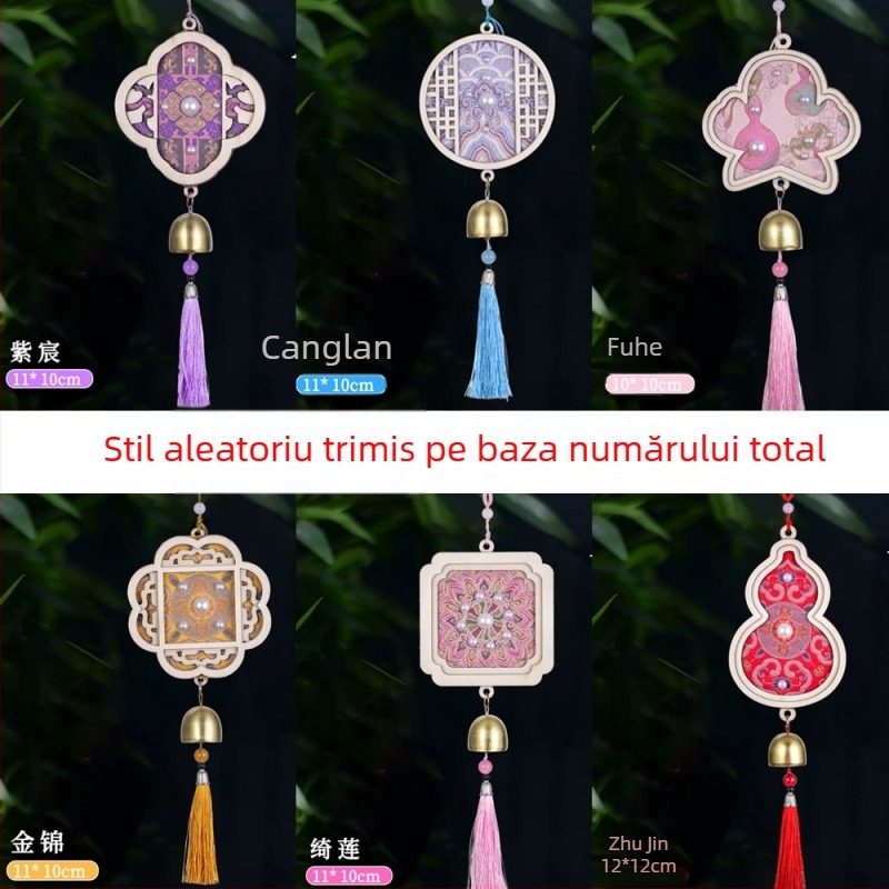 Brocart Song handmade DIY clopot de vânt cu perle – decor suspendat în stil chinezesc nou pentru activități în familie și teambuilding