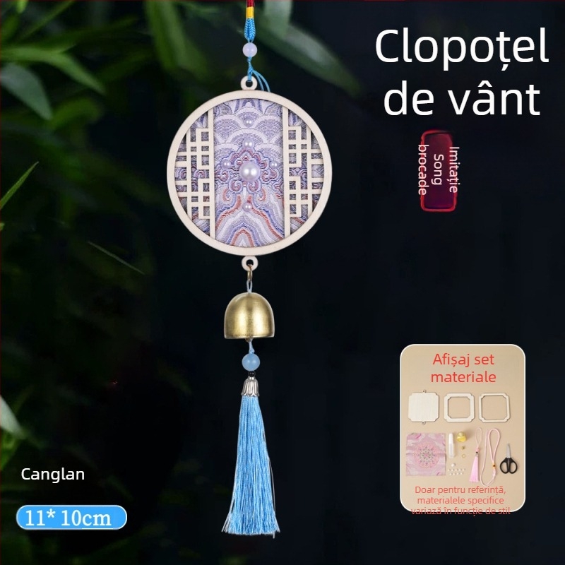 Brocart Song handmade DIY clopot de vânt cu perle – decor suspendat în stil chinezesc nou pentru activități în familie și teambuilding