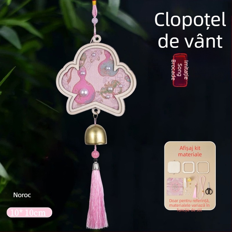 Brocart Song handmade DIY clopot de vânt cu perle – decor suspendat în stil chinezesc nou pentru activități în familie și teambuilding