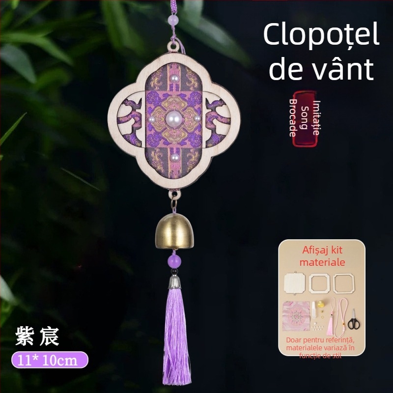 Brocart Song handmade DIY clopot de vânt cu perle – decor suspendat în stil chinezesc nou pentru activități în familie și teambuilding
