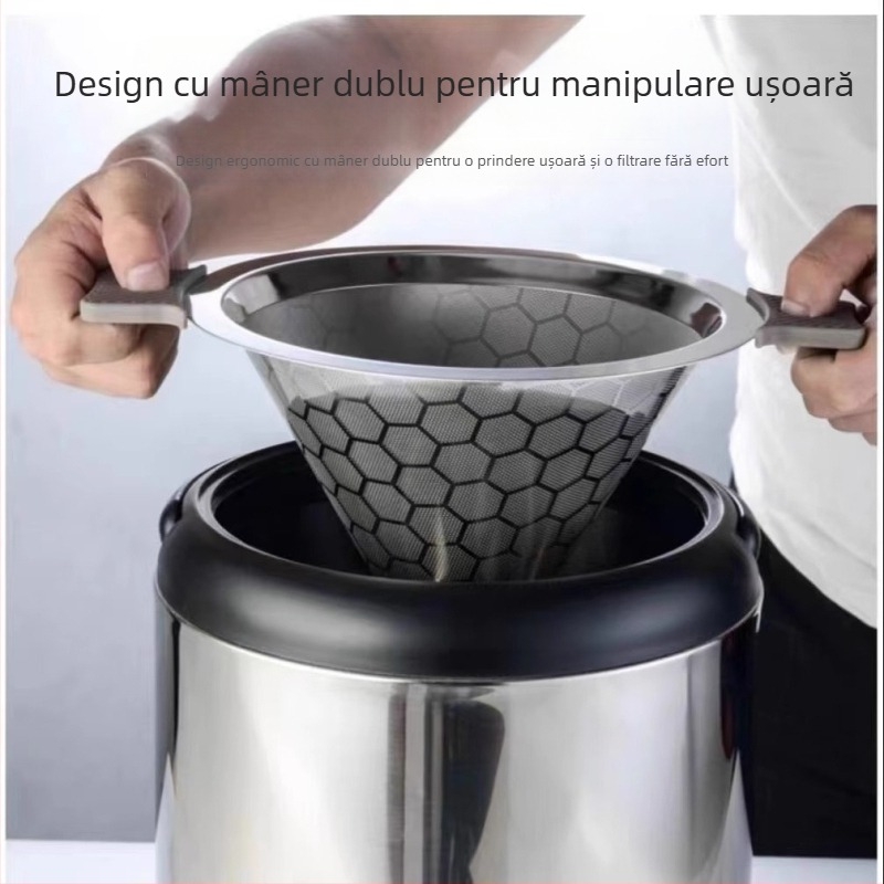 Filtru conic pentru ceai cu filtru pentru frunze de ceai și plasă de cafea, stilul nou chinezesc de separare ceai-apă, capac mare pentru Gongfu ceai acasă