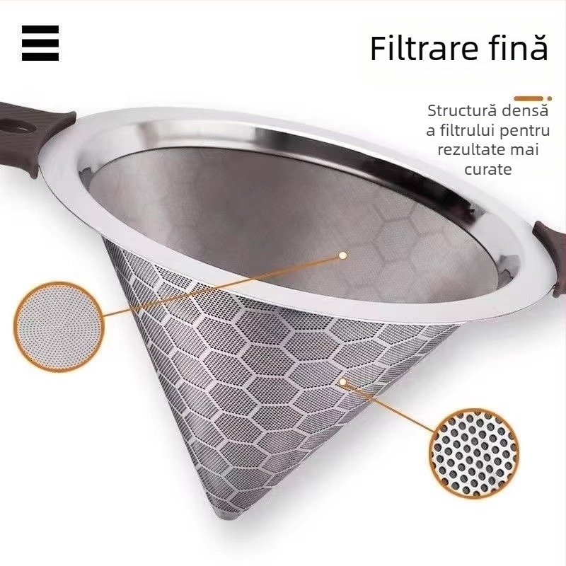 Filtru conic pentru ceai cu filtru pentru frunze de ceai și plasă de cafea, stilul nou chinezesc de separare ceai-apă, capac mare pentru Gongfu ceai acasă