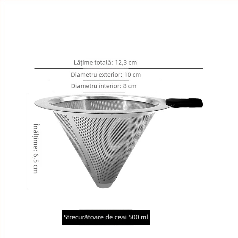 Filtru conic pentru ceai cu filtru pentru frunze de ceai și plasă de cafea, stilul nou chinezesc de separare ceai-apă, capac mare pentru Gongfu ceai acasă