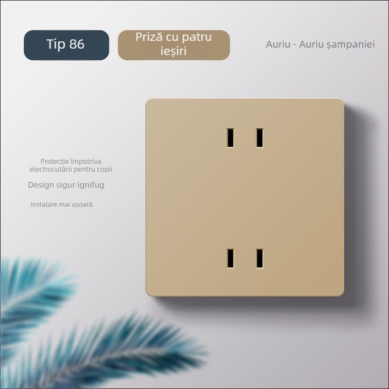Panou de prize pentru perete, tip 86, montaj încastrat, cu 2/4/6 prize