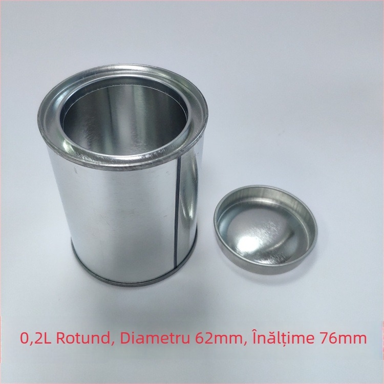 Borcan rotund din tablă cu etanșare ermetică pentru depozitare