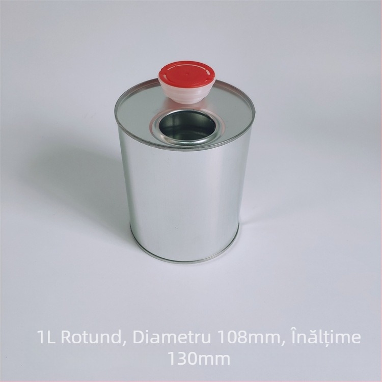 Borcan rotund din tablă cu etanșare ermetică pentru depozitare