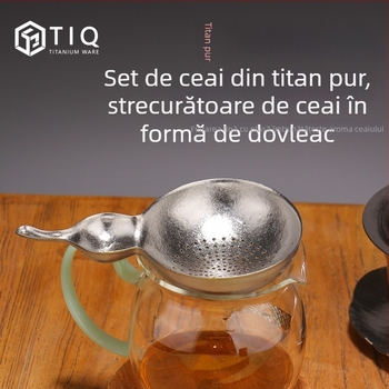Filtru de ceai din titan, cu formă de dovleac, pentru Gongfu
