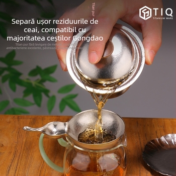 Filtru de ceai din titan, cu formă de dovleac, pentru Gongfu