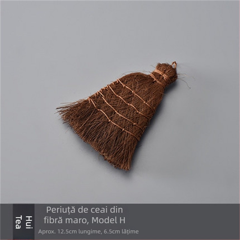 Perie de ceai maro, lucrată manual, perie pentru ceainic, farfurioară de ceai și accesorii pentru ceremonia ceaiului