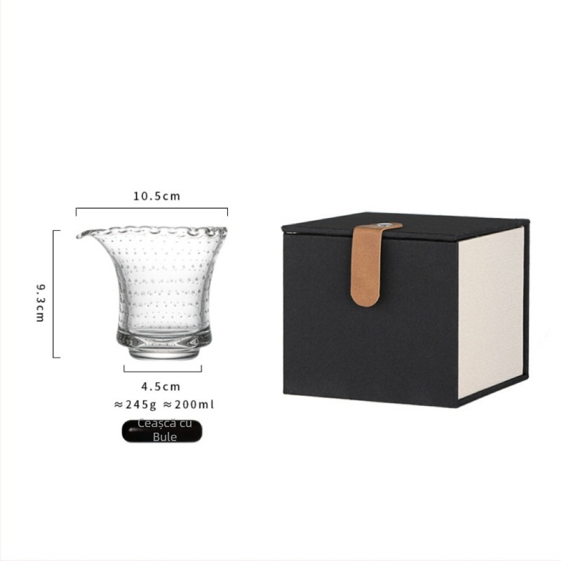 Ceainic din cristal cu model dantelat și bule, set de distribuție a ceaiului și set de mare de ceai din cristal
