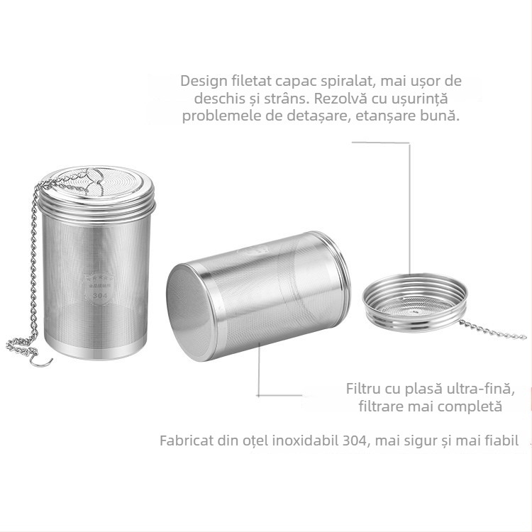 Filtru de ceai din oțel inoxidabil 304 pentru ceainic — infuzor, bilă pentru condimente, coș pentru condimente