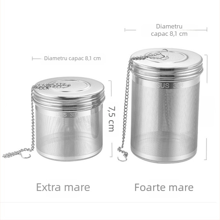 Filtru de ceai din oțel inoxidabil 304 pentru ceainic — infuzor, bilă pentru condimente, coș pentru condimente