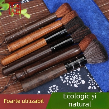 Set de pensule pentru ceremonia ceaiului, din bambus și lemn de abanos, pentru curățarea ceainicelor