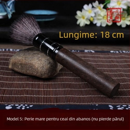Set de pensule pentru ceremonia ceaiului, din bambus și lemn de abanos, pentru curățarea ceainicelor