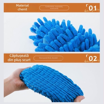Papuci chenille pentru curățarea podelei, uz casnic, groși, absorbanti, protecție împotriva prafului