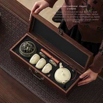 Set de ceai ceramic inspirat de Forbidden City – Cadou pentru vârstnici și profesori, elegant și practic, cadou corporativ