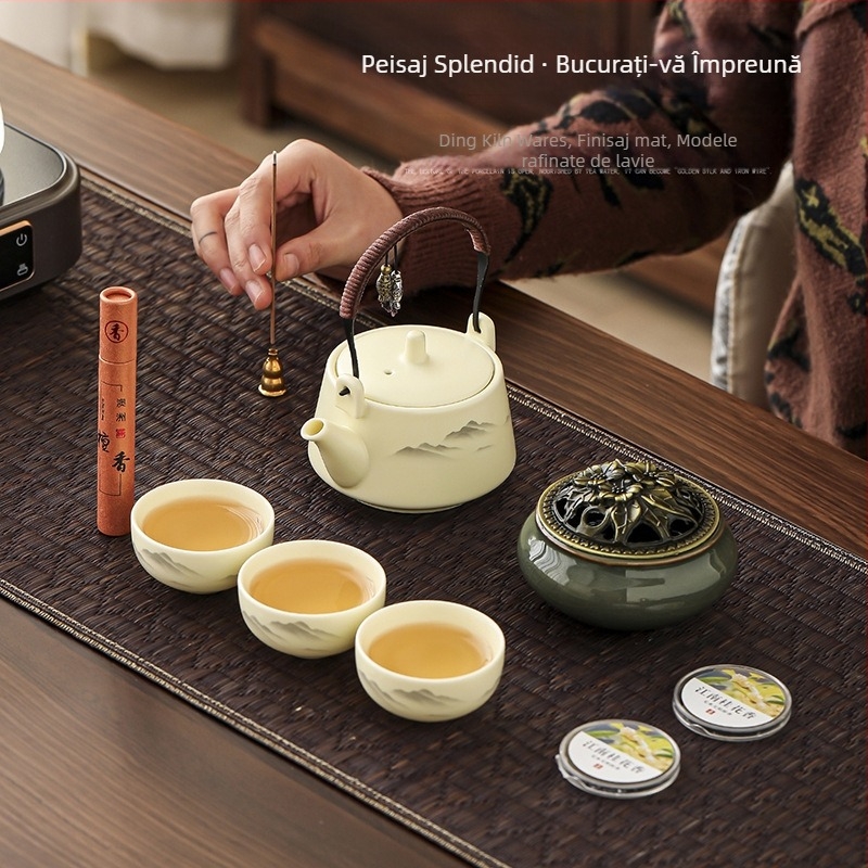 Set de ceai ceramic inspirat de Forbidden City – Cadou pentru vârstnici și profesori, elegant și practic, cadou corporativ
