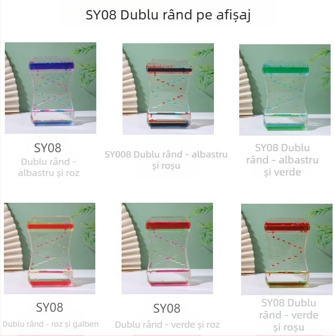 Clepsidră lichidă din acril — jucărie cu picurare de ulei și pâlnie din plastic, decor modern de artă, cadou pentru relaxare