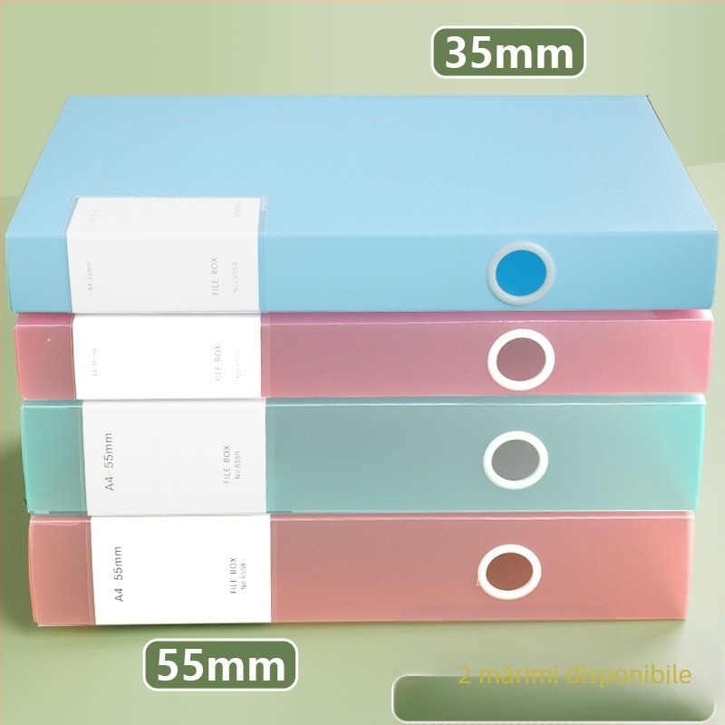 Cutie transparentă pentru fișiere A4, din plastic, cu carcasă rigidă pentru depozitare documente