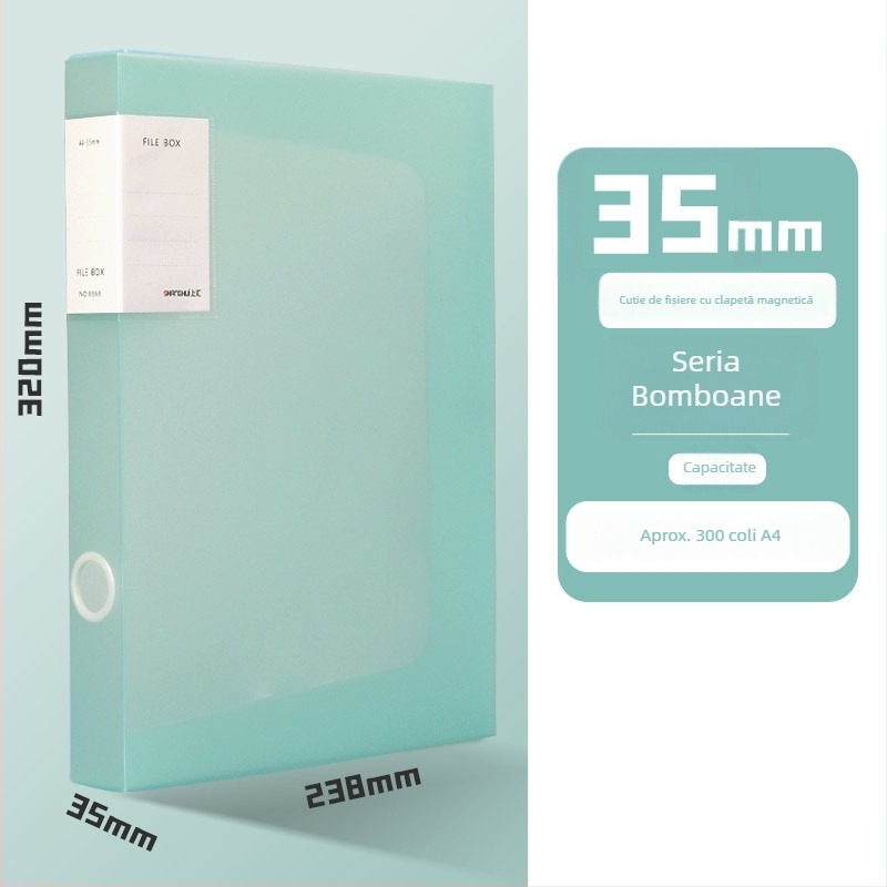 Cutie transparentă pentru fișiere A4, din plastic, cu carcasă rigidă pentru depozitare documente