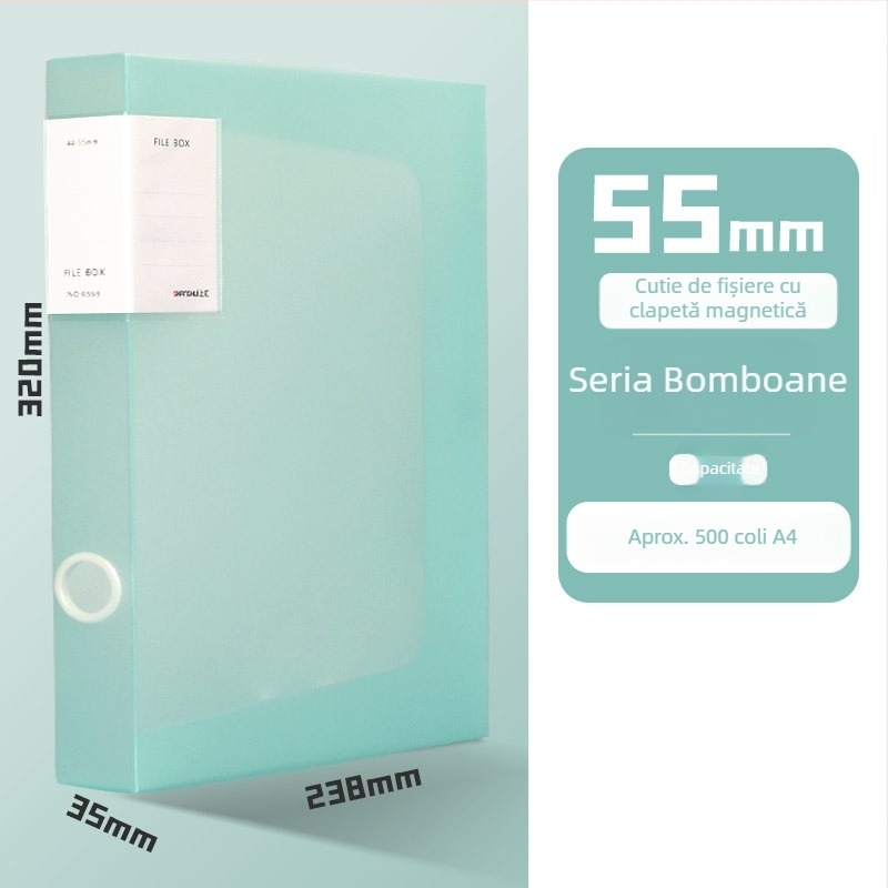 Cutie transparentă pentru fișiere A4, din plastic, cu carcasă rigidă pentru depozitare documente
