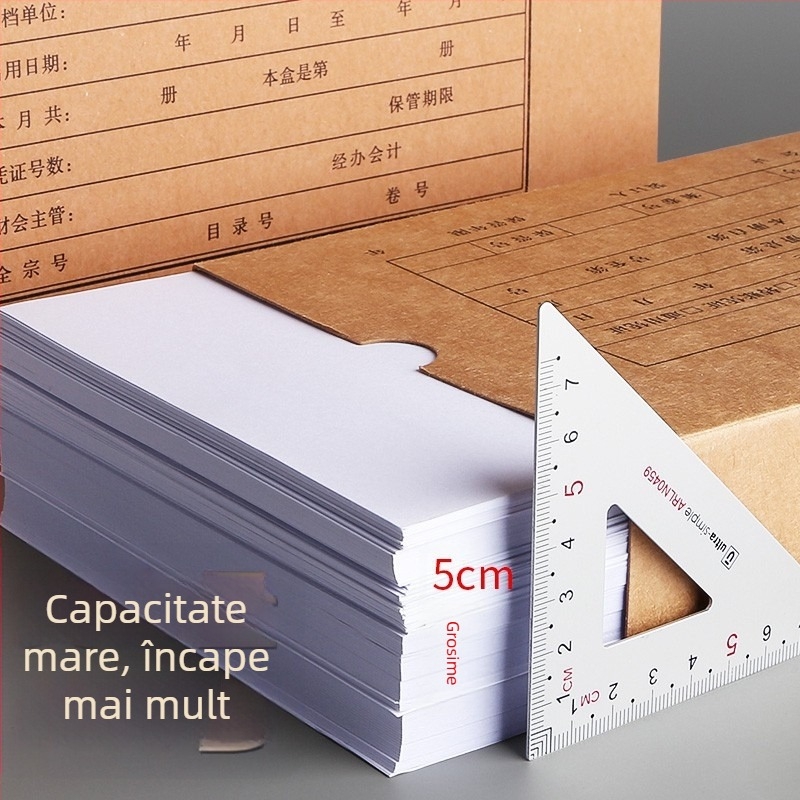Cutie de depozitare pentru documente contabile, sigilare dublă, din hârtie Kraft, carton