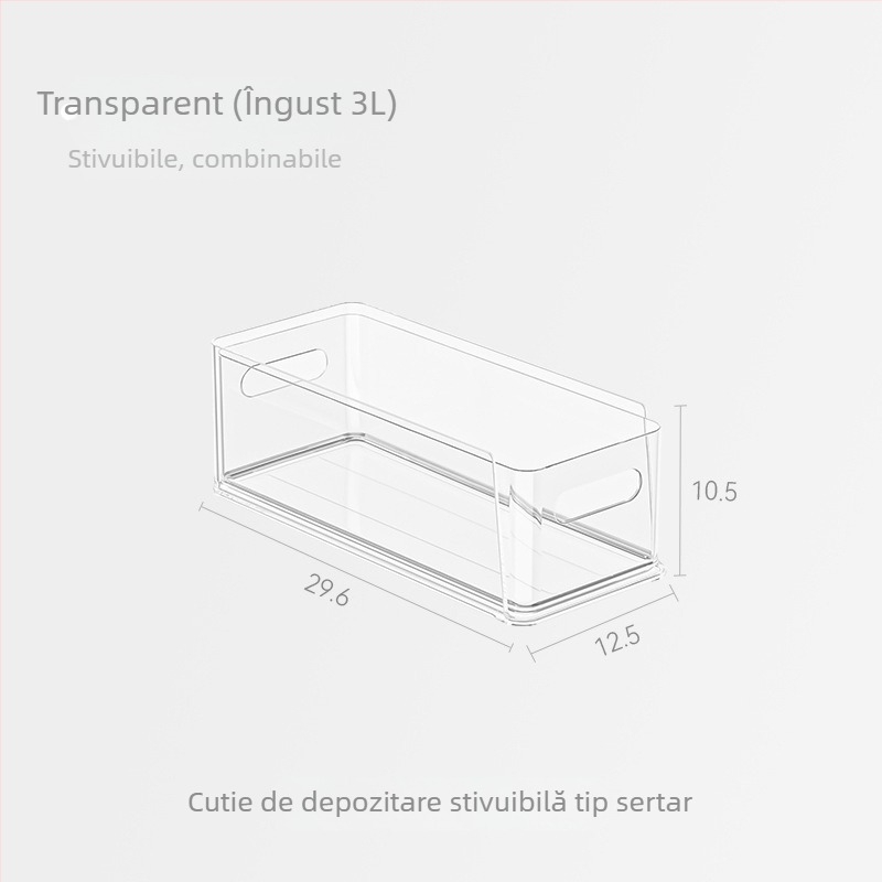 Organizator transparent pentru documente și papetărie de birou, cu sertare și opțiune de stivuire