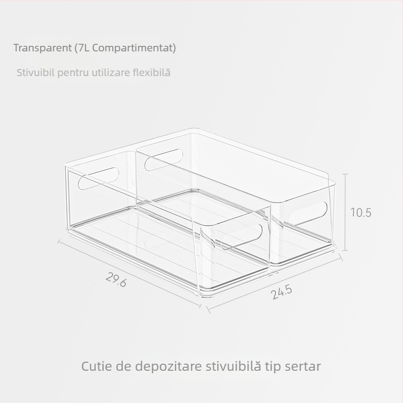 Organizator transparent pentru documente și papetărie de birou, cu sertare și opțiune de stivuire