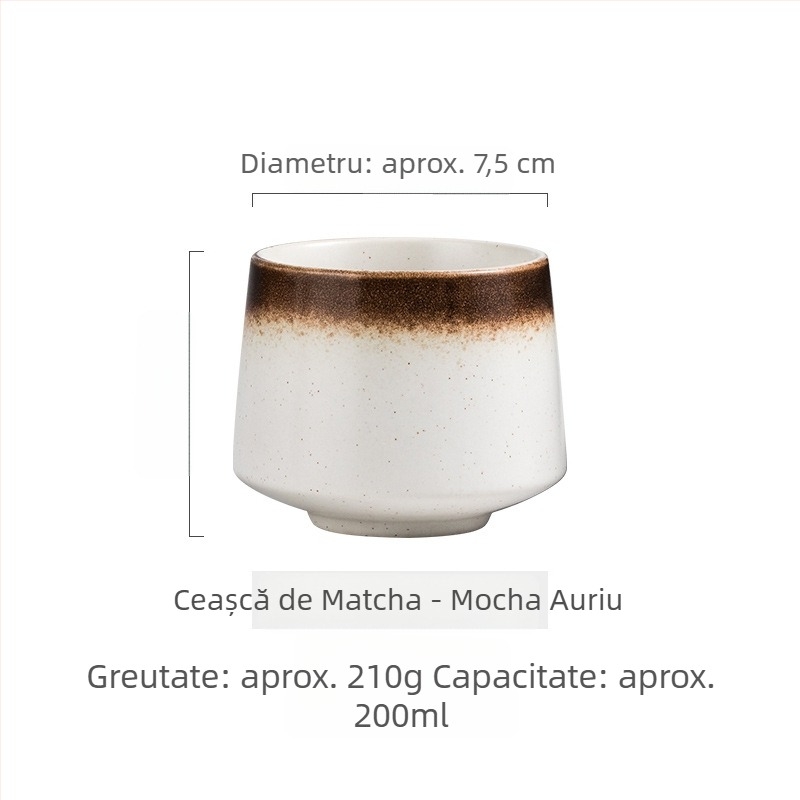 Ceașcă ceramică în stil japonez: simplă, creativă, vintage, pentru ceai, apă, matcha și cafea; pentru uz casnic și cafenea.