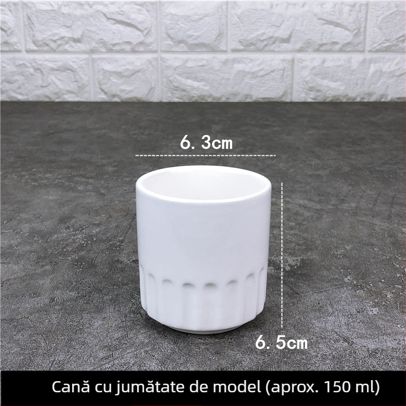 ceașcă de ceai din ceramică albă, stil chinezesc, design simplu