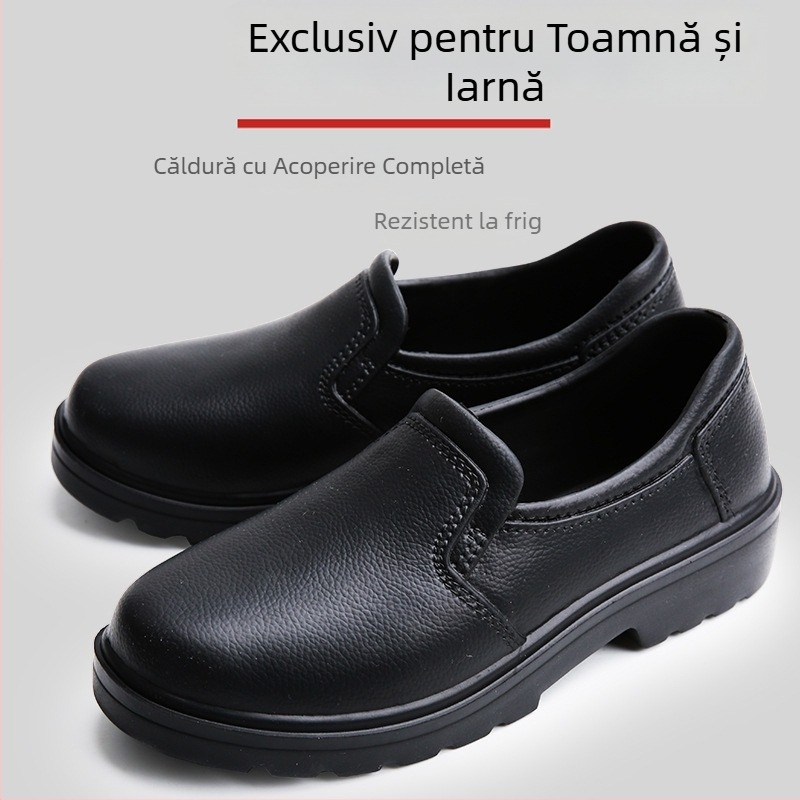 Pantofi de bucătar EVA cauciuc, negri, anti-derapare, impermeabili și rezistenți la ulei, încălțăminte de lucru pentru bucătărie