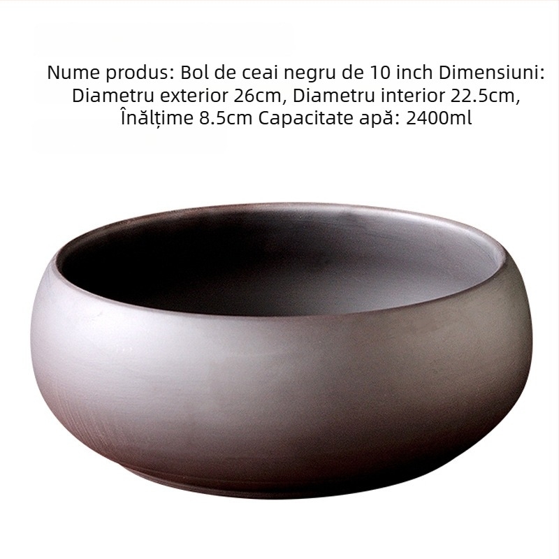 Set Gongfu de ceai din lut Yixing purpuriu, motiv bicolor cu opt cai, 6 inch, stil antic; include ceainic, ceașcă și vas de clătire a ceaiului