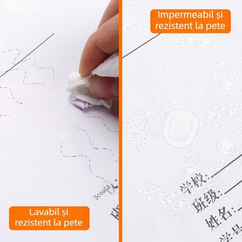 Zhu Ling Niao 2-in-1 husă groasă pentru cărți A4, transparentă, autoadezivă, rezistentă la apă, 36K/22K caiete, 16K pentru învățământul primar